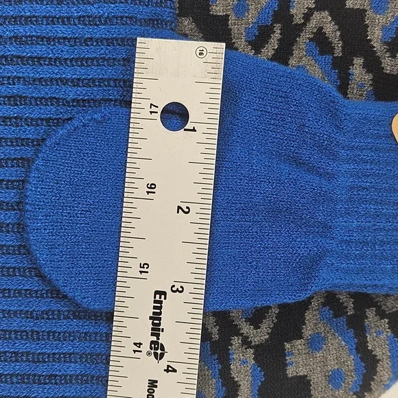 Igloos Youth Boy Toddler Dinosaur Knit Beanie Hat and Mittens Set Blue Size 2-4T - Picture 7 of 11